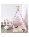 Tipi déco - 120 x 120 x 160 cm - Polyester - Rose