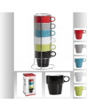 Lot de 6 mugs sur rack - D 8,5 cm