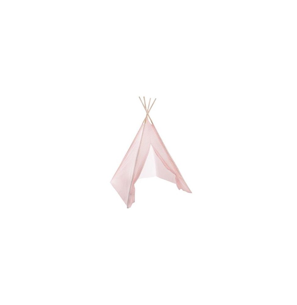 Tipi déco - 120 x 120 x 160 cm - Polyester - Rose