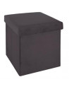 Pouf pliable - L 38 x l 38 x H 38 cm - Velours - Gris foncé