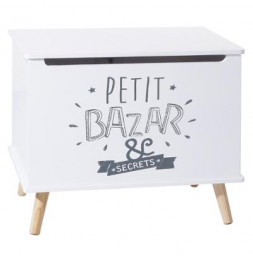 Coffre de rangement pour enfants - 58 x 48 x 38 cm - Bois - Blanc