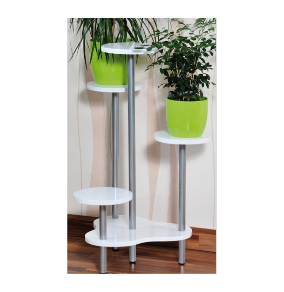 Support multiple pour 4 plantes - Hauteur 75 cm - Blanc