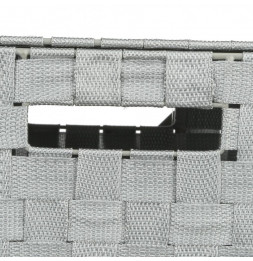 Panier à linge tressé - 33 x 33 x 53 cm - Gris