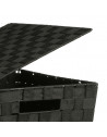 Panier à linge tressé - 33 x 33 x 53 cm - Noir