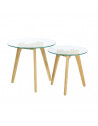 Tables gigognes plateau rond - Bois - Transparent