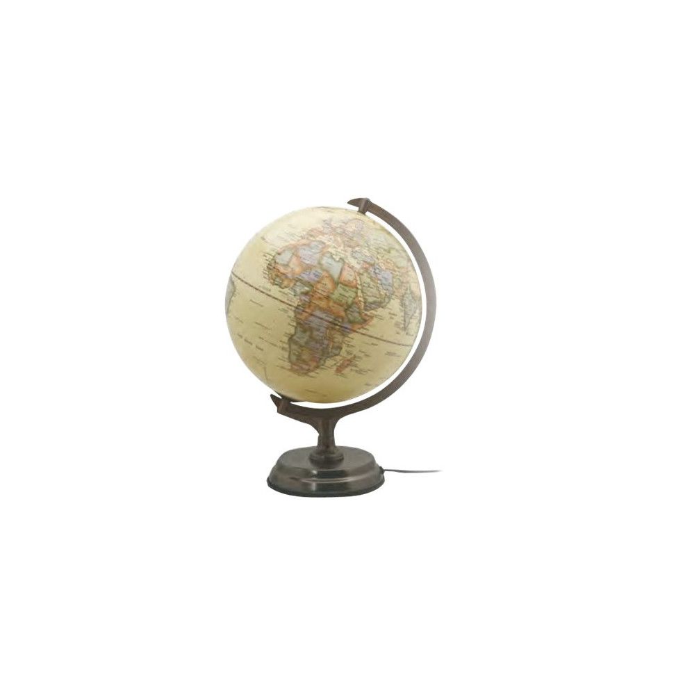 Globe politique lumineux Antique - D 30 cm - Jaune