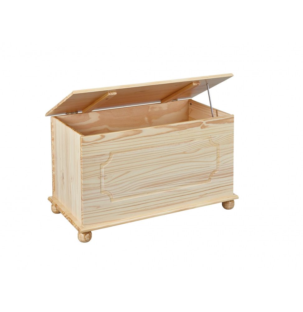 Coffre à jouets Emel - 89 x 47 x 53 cm - Bois - Beige