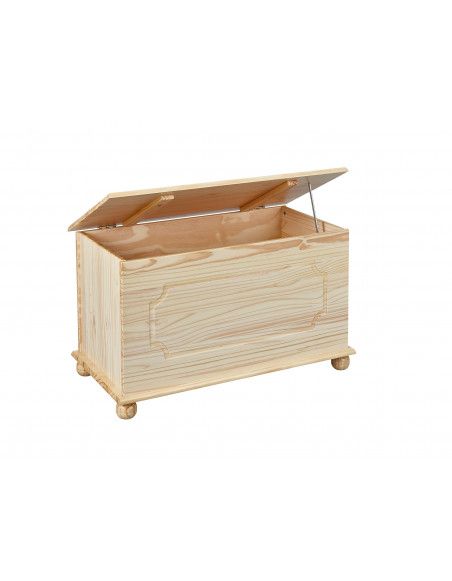 Coffre à jouets Emel - 89 x 47 x 53 cm - Bois - Beige