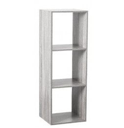 Etagère 3 cases - L 34,4 x P 32 x H 100,5 cm - Bois - Gris