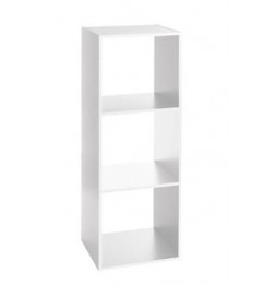 Etagère 3 cases - L 34,4 x P 32 x H 100,5 cm - Bois - Blanc