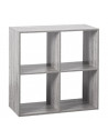 Etagère 4 cases - L 67,6 x P 32 x H 67,6 cm - Bois - Gris