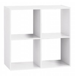 Etagère 4 cases - L 67,6 x P 32 x H 67,6 cm - Bois - Blanc