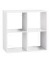 Etagère 4 cases - L 67,6 x P 32 x H 67,6 cm - Bois - Blanc