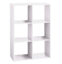 Etagère 6 cases - L 67,6 x P 32 x H 100,5 cm - Bois - Blanc