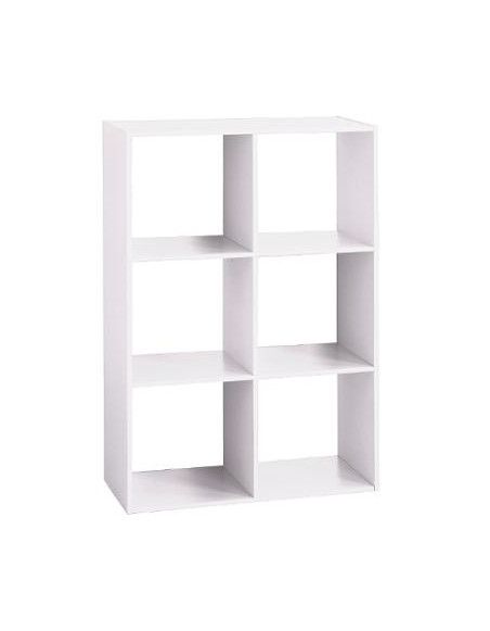 Etagère 6 cases - L 67,6 x P 32 x H 100,5 cm - Bois - Blanc