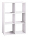 Etagère 6 cases - L 67,6 x P 32 x H 100,5 cm - Bois - Blanc