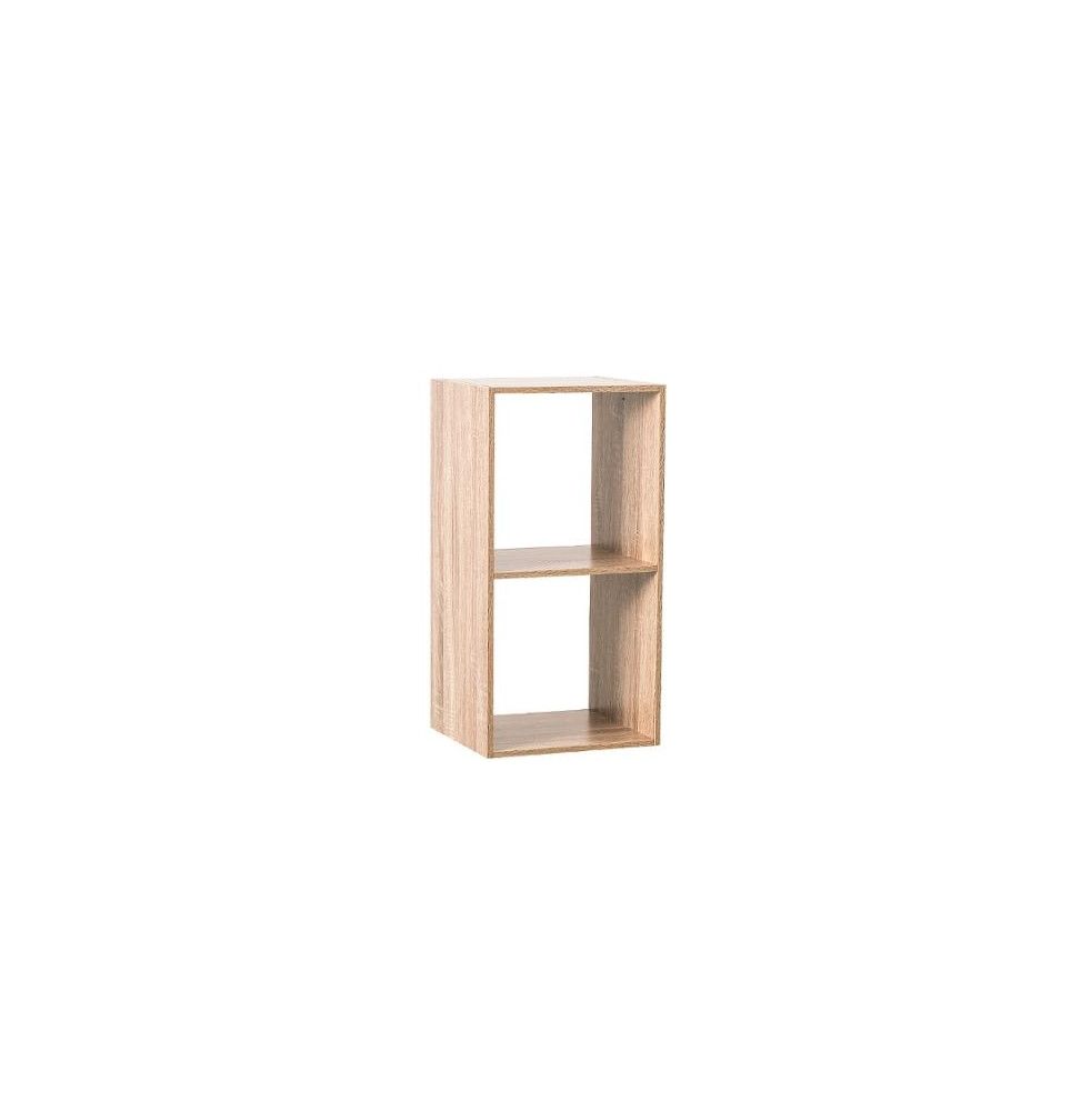 Etagère 2 cases - L 34,4 x P 32 x H 67,6 cm - Bois - Beige