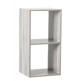 Etagère 2 cases - L 34,4 x P 32 x H  67,6 cm - Bois - Gris