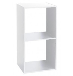 Etagère 2 cases - L 34,4 x P 32 x H  67,6 cm - Bois - Blanc