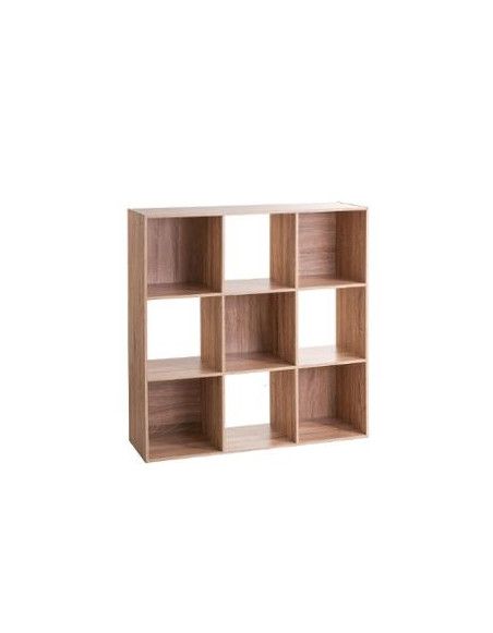 Etagère 9 cases - L 100,5 x P 32 x H 100,5 cm - Bois - Marron