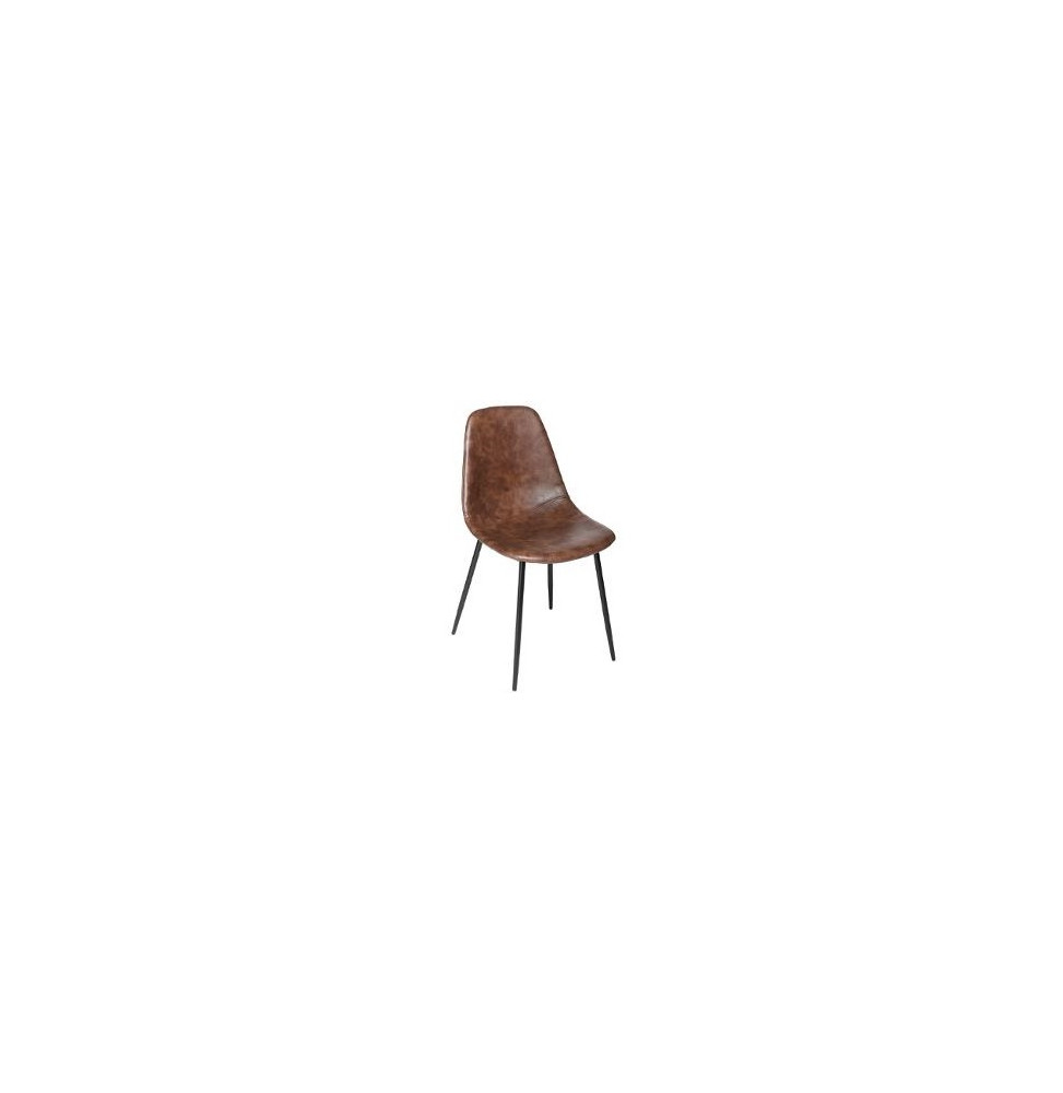 Chaise - L 53 x l 43 x H 82 cm - Métal - Marron