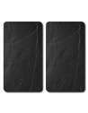 Planche à découper en verre - Couvre plaques - Lot de 2 - Effet granite