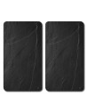 Planche à découper en verre - Couvre plaques - Lot de 2 - Effet granite