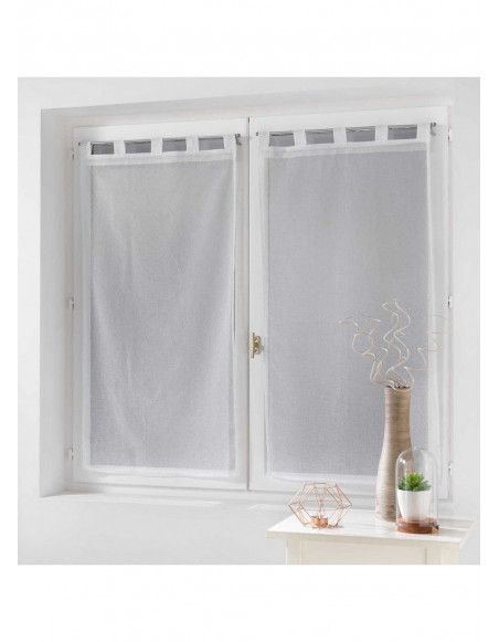 Paire droite passants sable applique dalya - 60 x 120 cm - Blanc