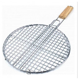 Double grille barbecue ronde - D 40 x H 66 cm - Métal chromé