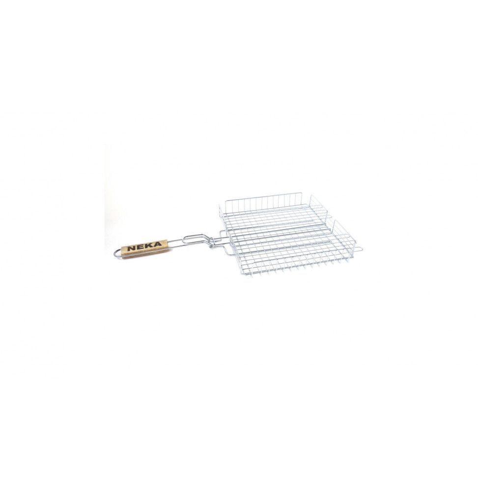 Grille panier pour barbecue - 34 x 31 cm - Métal chromé