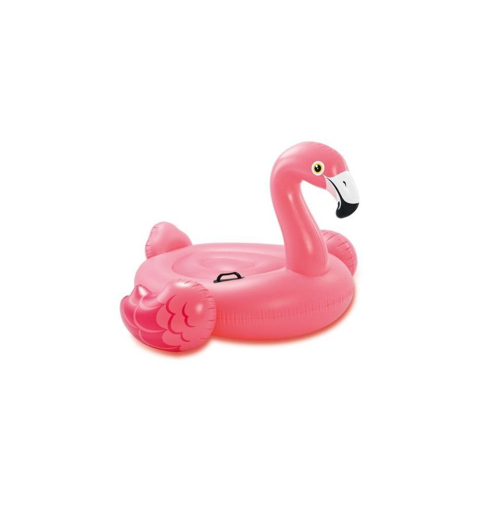 Bouée flamant rose à chevaucher - L 142 x l 137 x H 97 cm - PVC - Rose