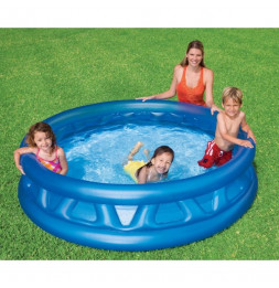 Piscine gonflable ronde - D 188 x H 46 cm - Vinyle - Bleu