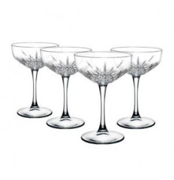 Lot de 4 coupes de champagne en verre - 25,5 cl