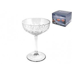 Lot de 4 coupes de champagne en verre - 25,5 cl