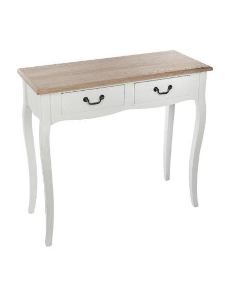 Console 2 tiroirs - Chrysa - L 87 x l 34 x H 78 cm - Blanc