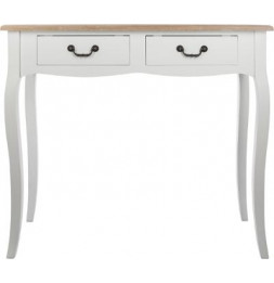 Console 2 tiroirs - Chrysa - L 87 x l 34 x H 78 cm - Blanc