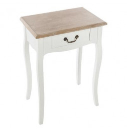 Table de chevet - Chrysa - L 47 x l 30 x H 65 cm - Blanc