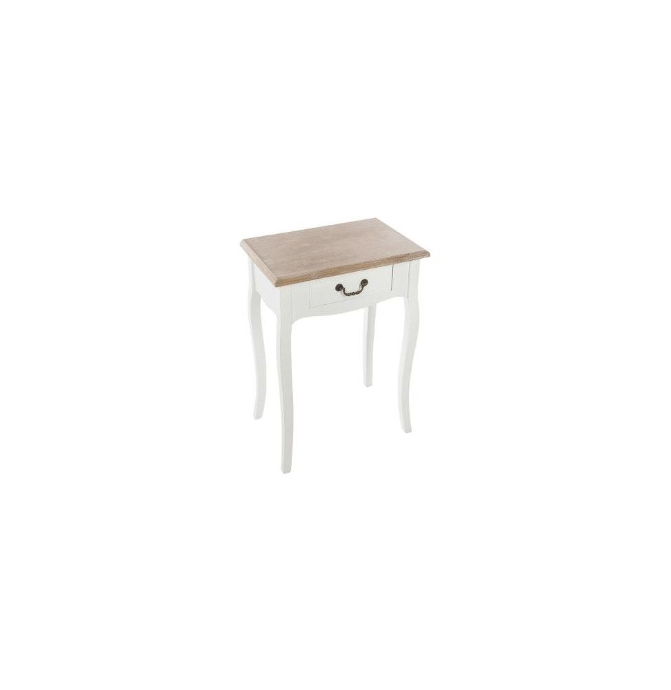 Table de chevet - Chrysa - L 47 x l 30 x H 65 cm - Blanc