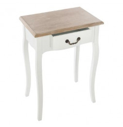 Table de chevet - Chrysa - L 47 x l 30 x H 65 cm - Blanc