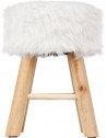 Tabouret fourrure - Instants nature - D 30 x H 42 cm - Blanc