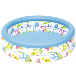 Piscine Ocean Life 3 boudins - D 102 x H 25 cm - Blanc