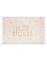 Tapis doré à franges - La tête dans les étoiles - 60 x 90 cm
