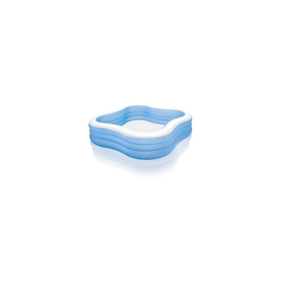 Piscine gonflable carrée - L 229 x l 229 x H 56 cm - Vinyle - Bleu