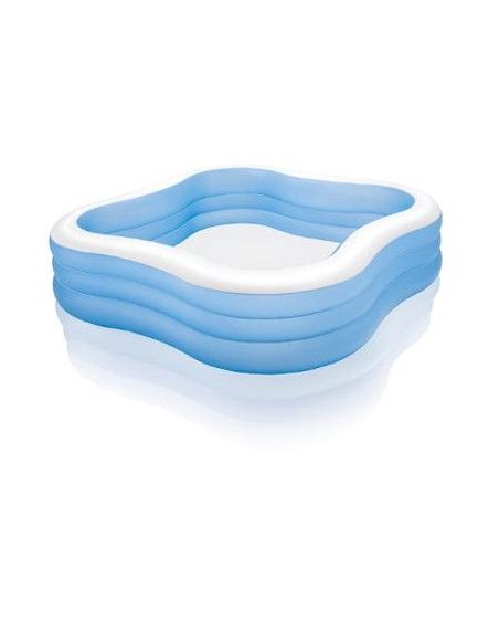 Piscine gonflable carrée - L 229 x l 229 x H 56 cm - Vinyle - Bleu