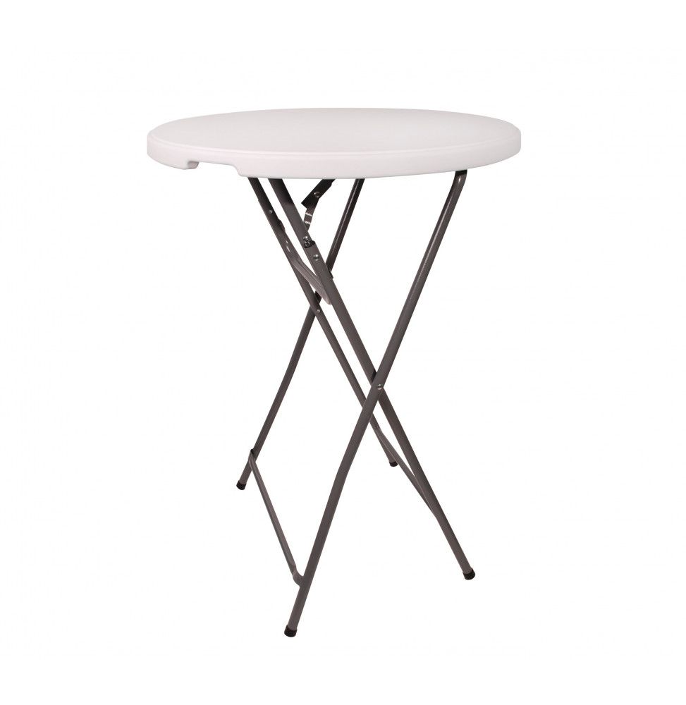 Table mange debout pliable - D 80 x H 110 cm - Blanc
