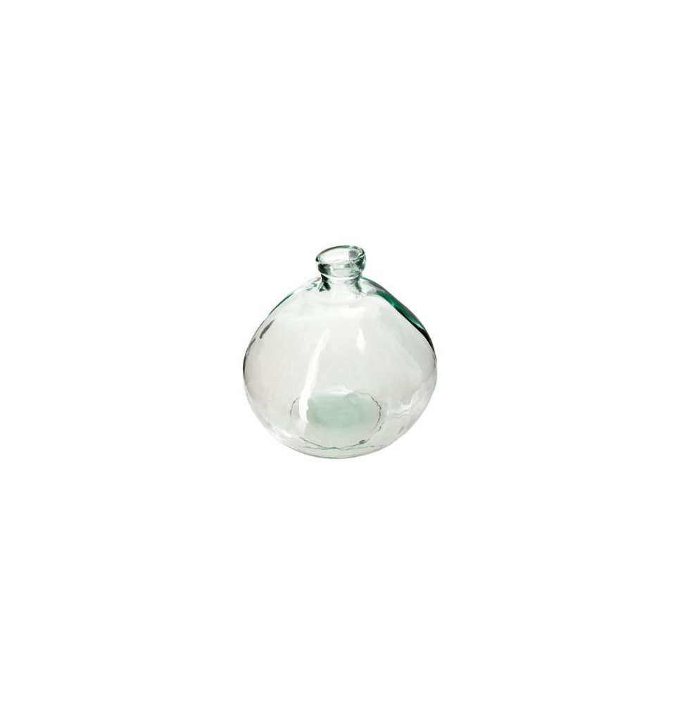 Vase en verre recyclé - D 20 x H 23 cm - Transparent