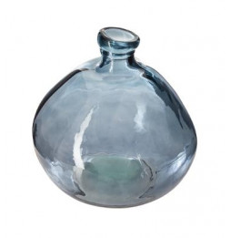 Vase en verre recyclé - D 20 x H 23 cm - Bleu