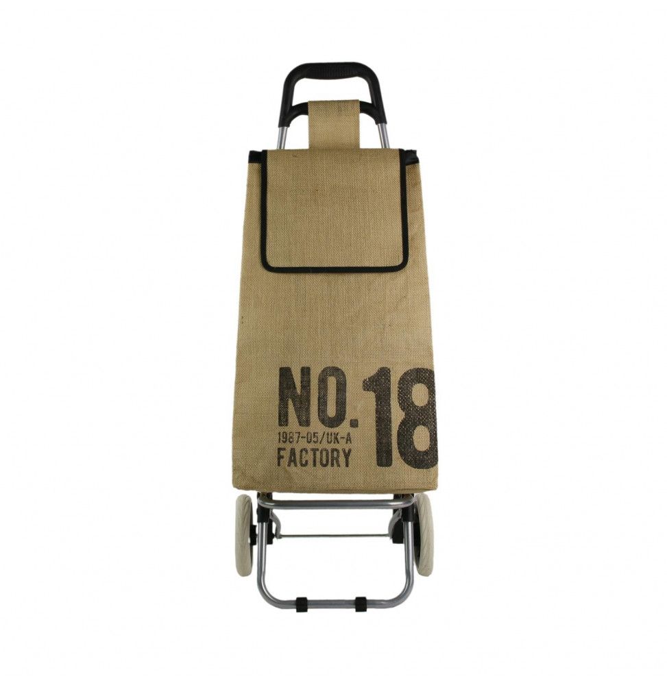 Chariot de course factory 18 - 2 roues - L 35.5 cm x H 95 cm - Beige