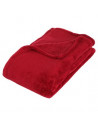 Plaid polaire microfibre - Rouge - 125 x 150 cm - Effet ultra doux