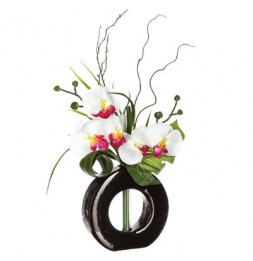 Composition orchidée vase -...